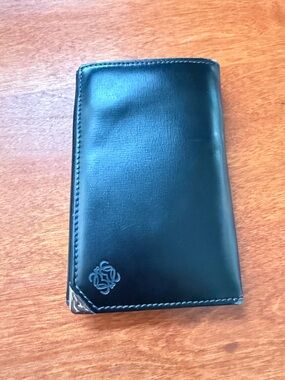 Loewe Black Leather Bifold Wallet with Embossed Logo